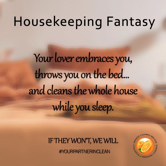 Housekeeping Fantasy - Your lover throws you on the bed... and cleans the whole house while you sleep. If they won't, we will. #yourspartnerinclean